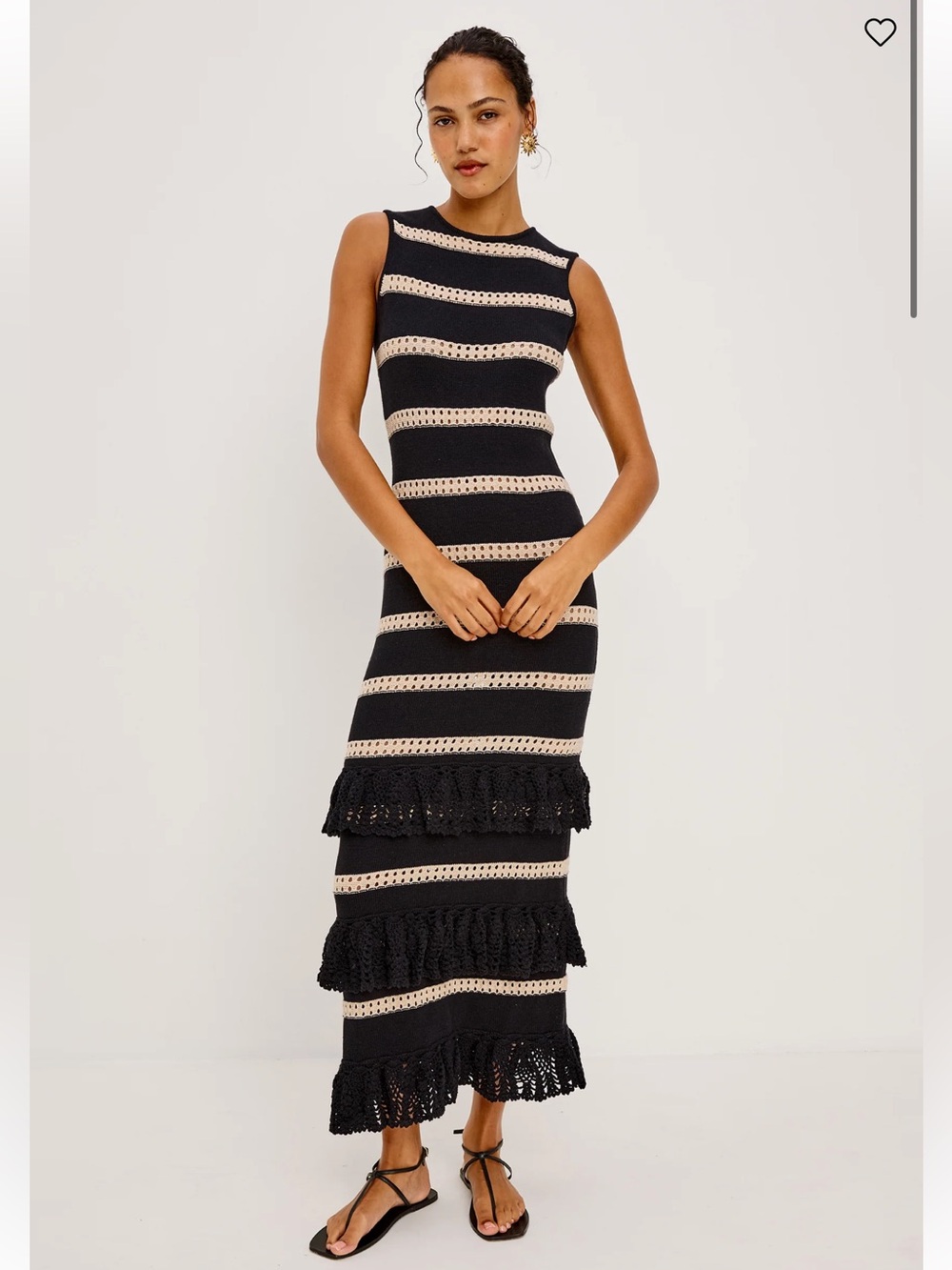 Rails $288 (current) Ana Dress Knit Riffle Black Oat Stripe